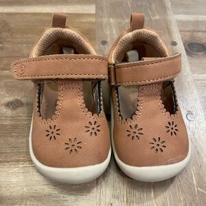 Stride Rite Cheyenne Brown Baby Walker Shoes with Velcro Strap